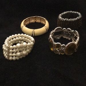 4 Elastic Costume Jewelry Bracelets. BOUTIQUE